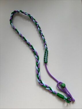 Braided Phone Lanyard in Purple, Green & Light Blue-23”